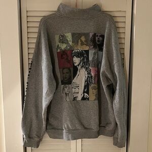 Taylor Swift Eras Tour Gray Quarter Zip Pullover Sweatshirt